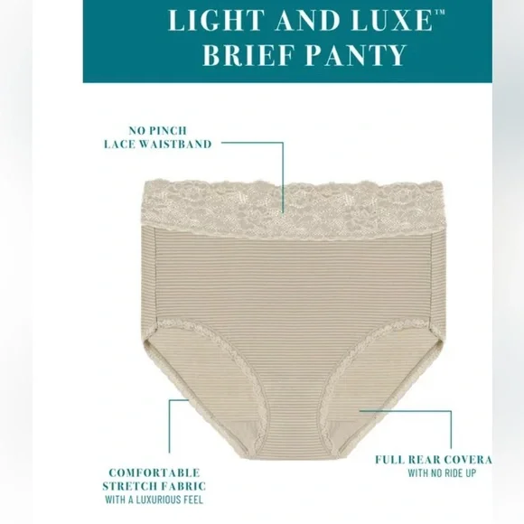 NWT Vanity Fair Radiant Collection Light & Luxe Brief Panties, 3 Pk , Sz S/5 - Picture 7 of 8